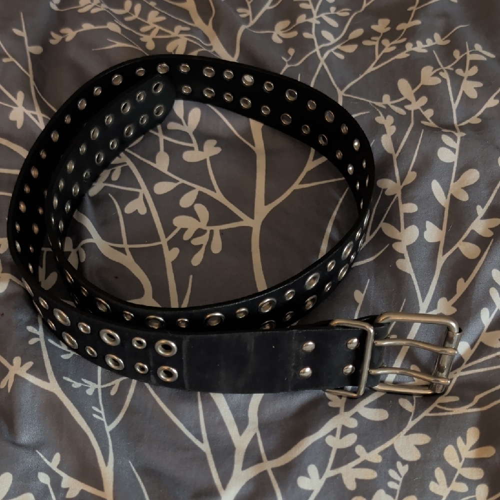 38 Inch Black Adjustable Silver Buckle Belt Unisex Made In The USA